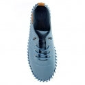 St Ives Leather Plimsoll | Mid Blue